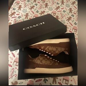 Coach Men's Tan and Cream Sneakers
